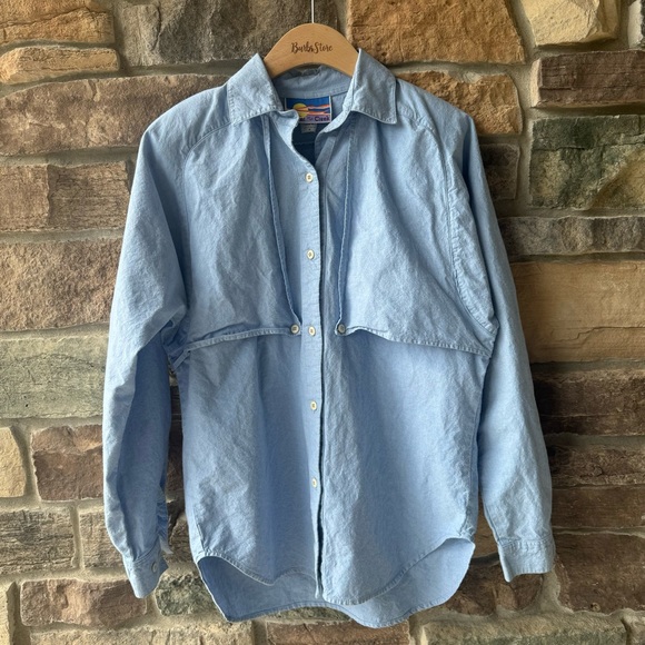 Vtg CRICKET by the CREEK Cotton Shirt Button-Up Womens Size M Blue - Picture 1 of 4